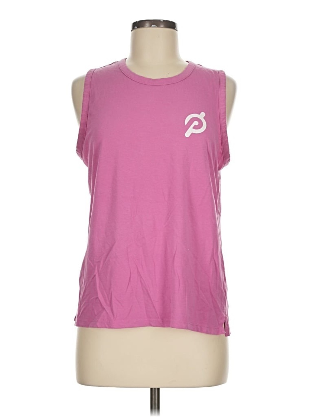 Peloton Pink Muscle Tee with White Logo